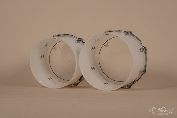 1970's Ludwig 'Power Factory' in White Vistalite - 14x24, 6.5x10, 8x12, 9x13, 10x14, 12x15, 16x18