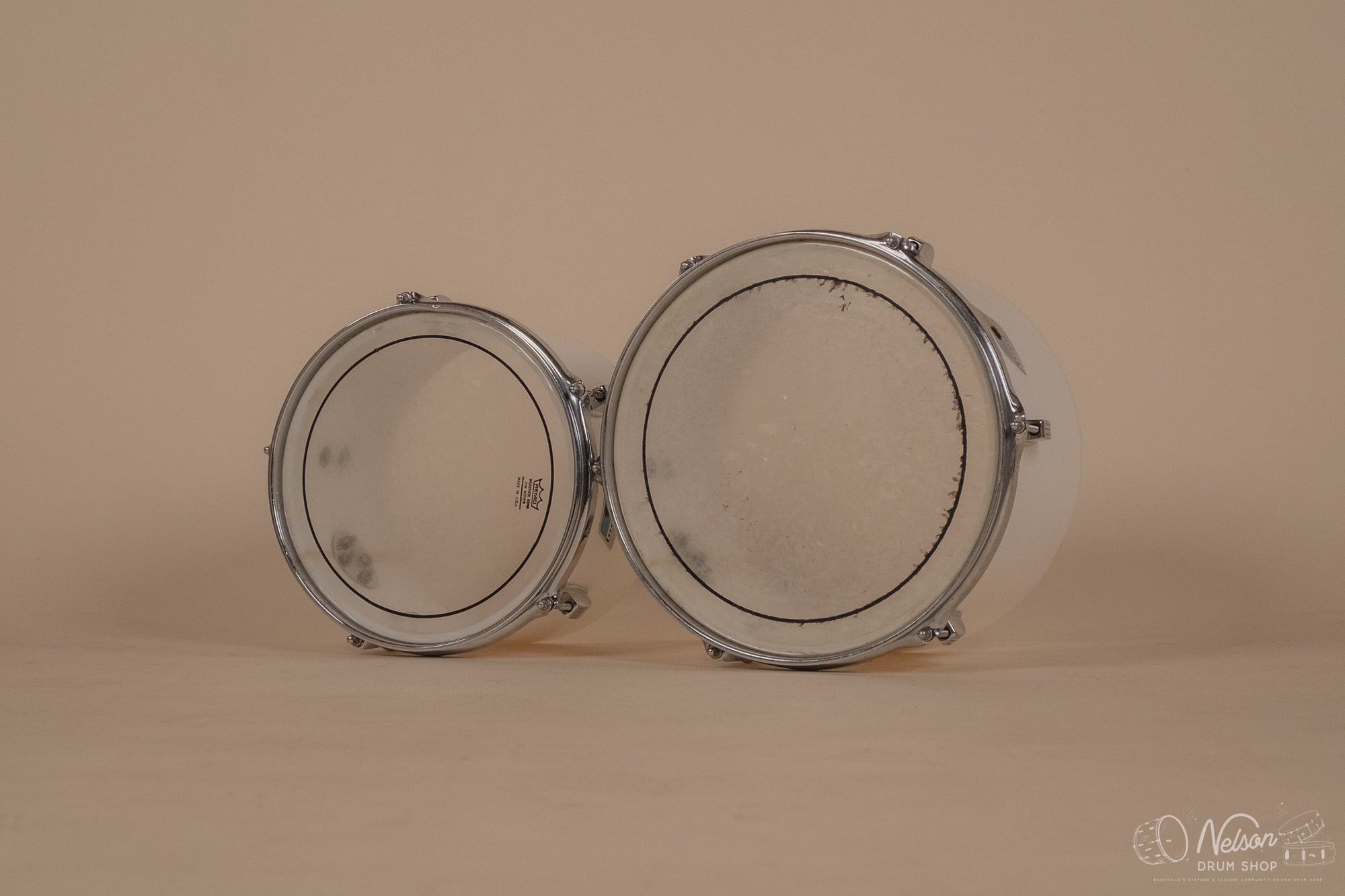 1970's Ludwig 'Power Factory' in White Vistalite - 14x24, 6.5x10, 8x12, 9x13, 10x14, 12x15, 16x18