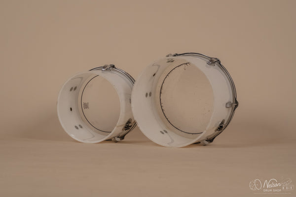 1970's Ludwig 'Power Factory' in White Vistalite - 14x24, 6.5x10, 8x12, 9x13, 10x14, 12x15, 16x18