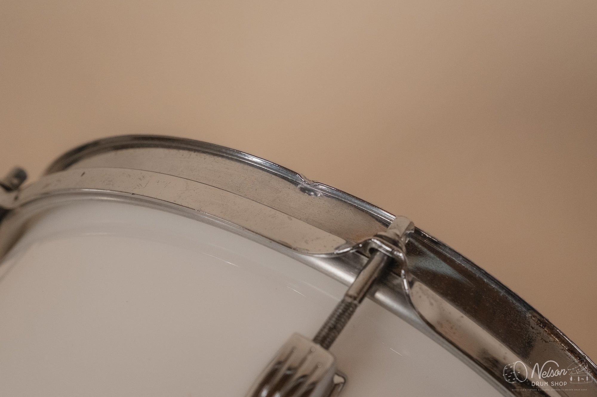 1970's Ludwig 'Power Factory' in White Vistalite - 14x24, 6.5x10, 8x12, 9x13, 10x14, 12x15, 16x18